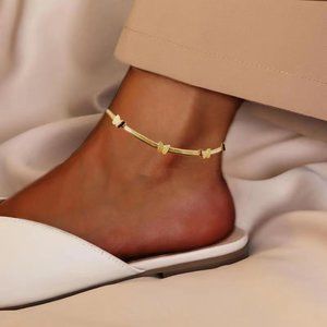 3/$35 18K Gold Plated Butterfly Anklet Ankle Chain Bracelet Stainless Steel
